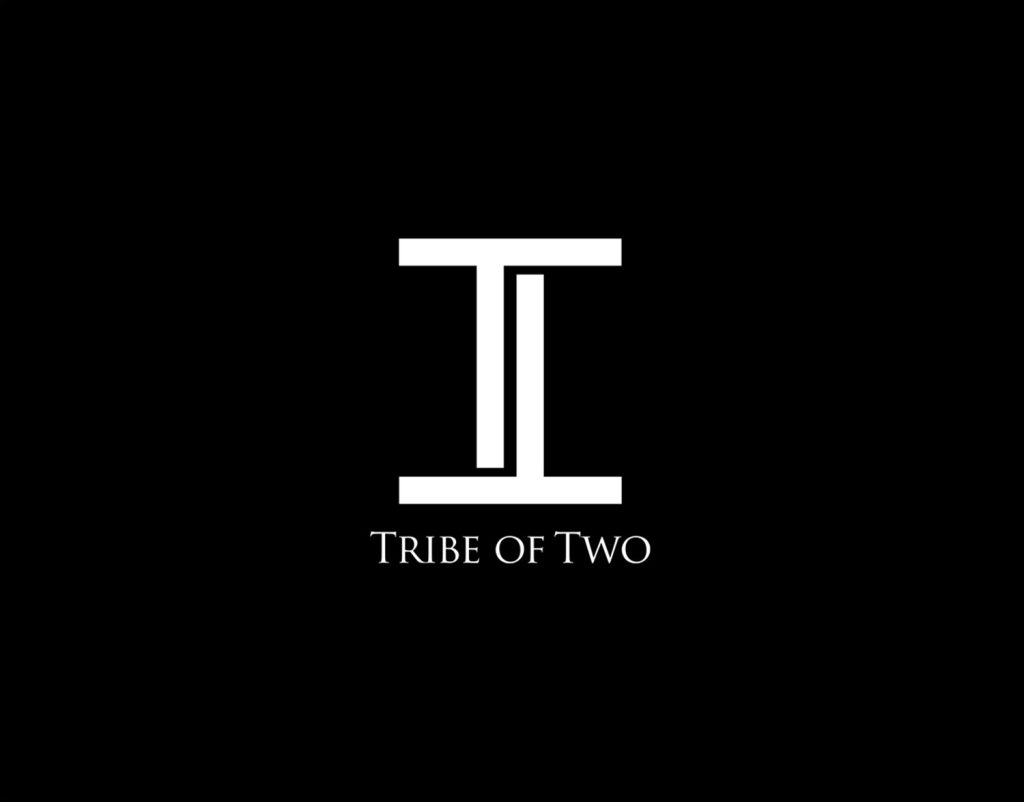 Tribe of Two logo white on black 1500px